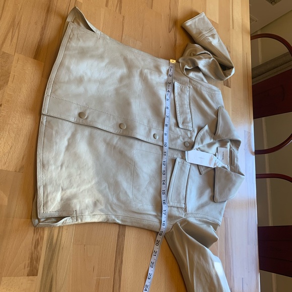 NWT Vince leather jacket oatmeal size S/P - Picture 11 of 16